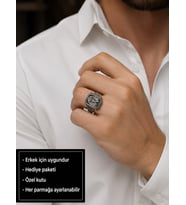 Imperial Eagle Adjustable Men's Ring Kartal Mührü Ayarlanabilir Erkek Yüzüğü