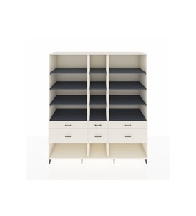 Kronos Dolap 12 Raflı 6 Çekmeceli  220x59x243 Aytaşı-Antrasit/Aytaşı