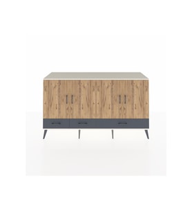 Kronos Konsol 6 Raflı 3 Çekmeceli 4 Kapaklı 176x59x99 Aytaşı-Çam/Antrasit