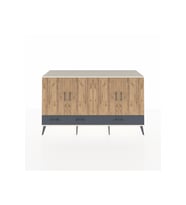 Kronos Konsol 6 Raflı 3 Çekmeceli 4 Kapaklı 176x59x99 Aytaşı-Çam/Antrasit