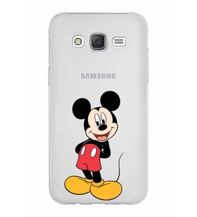 Samsung Galaxy J5 Kapak Mickey Mouse Tasarımlı Şeffaf Silikon Kılıf