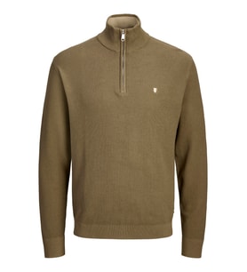 JPRBLUREX KNIT HALF ZIP LN Stone Gray