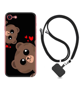 Apple iPhone 5 6 7 8 Plus Se XR Kılıf Boyun Askılı Silikon Love Animals 1780