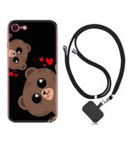 Apple iPhone 5 6 7 8 Plus Se XR Kılıf Boyun Askılı Silikon Love Animals 1780