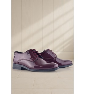 Rakerplus Bordo Rugan Bağcıklı Metal Detaylı Oxford Çocuk Klasik Ayakkabısı