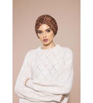Ekose Desen Pavia Seri Şal Eşarp Askısı ile Birlikte 90X200 cm Taba-90X200