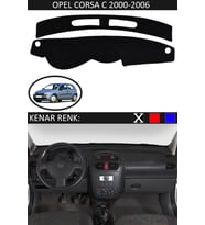 Opel Corsa C 2000-2006 İçin Uygun Torpido Koruma Halısı Siyah Kenar Renk Siyah