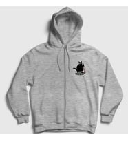 Presmono Unisex Gri What Cat Kedi Fermuarlı Kapüşonlu Sweatshirt 415397tt (Gri)