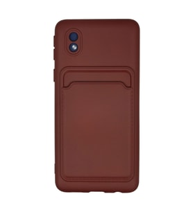 Samsung Galaxy A01 Core Kılıf Kelvin Kartvizitli Silikon - Bordo