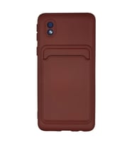 Samsung Galaxy A01 Core Kılıf Kelvin Kartvizitli Silikon - Bordo