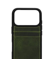 Retro Kartlıklı Premium Deri Kılıf iPhone 17 Pro Max Retro Haki