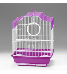 Qh Pet Kuş Kafesi 30x23x39 cm Mor H89102-R Kanarya Muhabbet Kuşu için