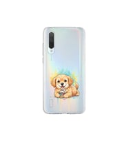 Xiaomi Mi 9 Lite ile Uyumlu Splash Köpek Tasarımlı Şeffaf Silikon Kılıf