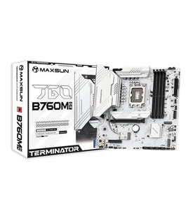 MAXSUN TERMINATÖR B760M D4 ICE DDR4 HDMI-DP PCIE 4.0 1700P MATX BEYAZ