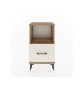 Arges Komodin Tek Raflı Tek Çekmeceli 44x30x80 Çam-Aytaşı
