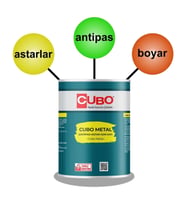Cubo Metal Pas Boyası Beyaz 2,5 Litre