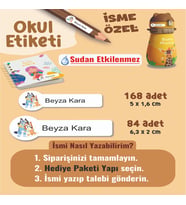 Okul Etiketi Kalem Defter Etiketi Bluei Temalı Özel İsim Yazılabilen Etiket - 252Adet