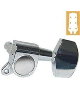 Valencia AMH7001CR Akustik Gitar Burgu Seti - Krom (Aksesuar)  3+3 Tam Kapalı Yağlı Sistem, Standart Ölçü ve Dayanıklı Metal Konstrüksiyon