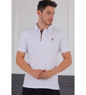T8581 DEWBERRY ERKEK T-SHIRT-BEYAZ