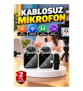 Çiftli Kablosuz Yaka Mikrofonu – Canlı Yayın, Röportaj ve Video Çekimi