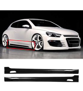 Vw Scirocco Rieger Yan Marşpiyel Seti Mat Siyah Plastik 2 Adet 2008-2017