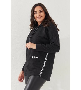 Kapüşonlu Büyük Beden Sweatshirt