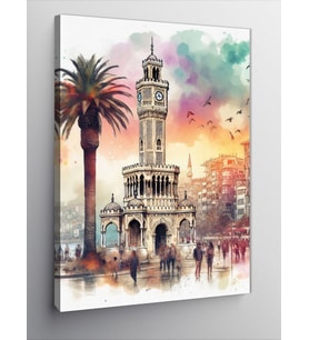 Kanvas Tablo İzmir Saat Kulesi