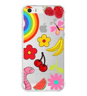 PrintiFy Apple iPhone 5S Uyumlu Water Color 5 Baskılı Şeffaf Köşe Korumalı Antişok Kılıf