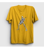 Presmono Unisex Sarı Skeleton Guitarist Music Rock T-Shirt 339807tt (Sarı)