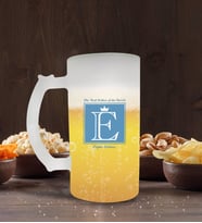 BK Gift Kişiye Özel Dünyanın En İyi Babası Tasarımlı Buzlu Cam Bira Bardağı 50cl-4 (Beyaz)