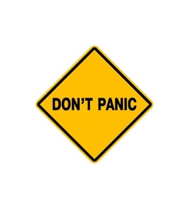 Dont panic sticker Araba, Motorsiklet, AraçEtiketCam Sticker 19CM