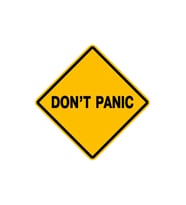 Dont panic sticker Araba, Motorsiklet, AraçEtiketCam Sticker 19CM