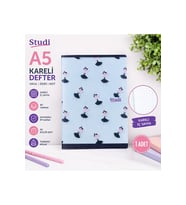 Balerin Desenli A5 Kareli Defter 60 Yaprak PP Kapak Küçük Boy
