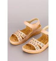 JSM 001 Bilekten Bağlı Cırtlı Sandalet (Nude)