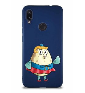 Xiaomi Redmi Note 7 Soft Premier Kapak Bayan Puff Tasarımlı Silikon Kılıf - Lacivert (Şeffaf)
