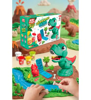 Art Craft Dinozoru Besle Oyun Hamuru Seti 5 Renk 3D Kalıplı Eğitici T-Rex Oyuncak 3+ Yaş