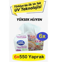 MAVİ BEYAZ Pratik Paket Çek Kullan Mendil - Peçete 6x550 Yaprak