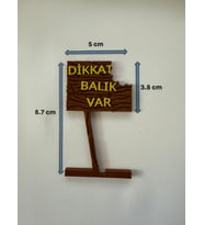 Sezen Akvaryum Dekoru - Dikkat Balık Var Yazısı