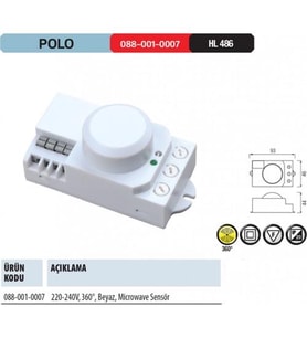 HOROZ 088-001-0007 POLO 220-240V 360 DERECE BEYAZ SENSÖR