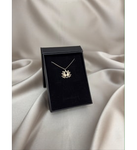 Kişiye Özel 925 Ayar Gümüş Şık Lotus Kolye
