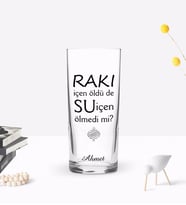 BK Gift Kişiye Özel Renkli Baskılı Rakı İçen Öldü De Tasarımlı Rakı Bardağı-1 (Beyaz)