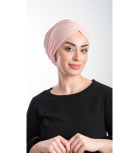 Pudra Pratik Hazır Geçmeli Tesettür Bone Fukuro Simli Büzgülü 2116_06