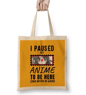 Sarcasm Funny Anime And Manga Otaku Lover Gift Bez Çanta Uzun Saplı