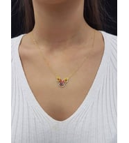 Kelebek Çift Katlı 18K Altın Kaplama Kolye (Karışık)