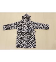 Ender Home Bebek Bornozu Çocuk Bornozu Baskılı Bukle Kapşonlu Bornoz 3-4 Yaş-Zebra Baskılı