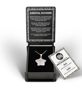 İsme Özel Kutulu Kristal Kuvars Taşı Yıldız Kolye