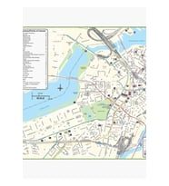 Boston Şehir Haritası Tablo Ahşap Poster Dekoratif