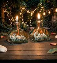 impeRiums Ocean Green Dekoratif Kandil Mum 2'li Set
