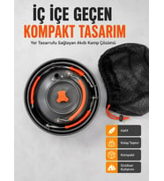 Kompakt Kamp Yemek Seti Alüminyum Tencere Tava Çaydanlık Taşıma Fileli Outdoor Set