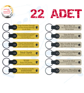 Sarı & Sütlü Kahve, 22’li Set, Tarih ve İsimli Deri Hatıra, Şirket Yıl Dönümüne Özel Armağan